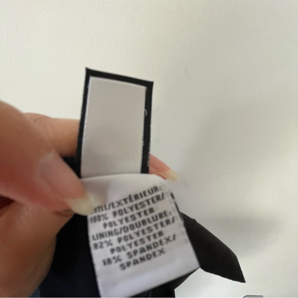 Diane Von Furstenberg trouser pants navy blue, ultra high waist tie front - Picture 7 of 7